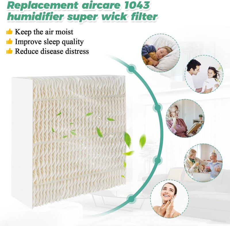 Techecook 1043 Super Humidifier Wick Filters (4 Pack) Replacement for Essick AirCare Evaporative Humidifiers EP9500 EP9700 EP9800 831000 821000 826000 826800 and Bemis Space Saver 800 8000 Series - Image 3